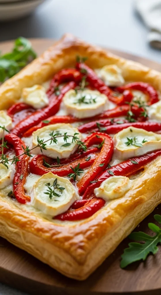 15. Roasted Red Pepper and Goat Cheese Tart