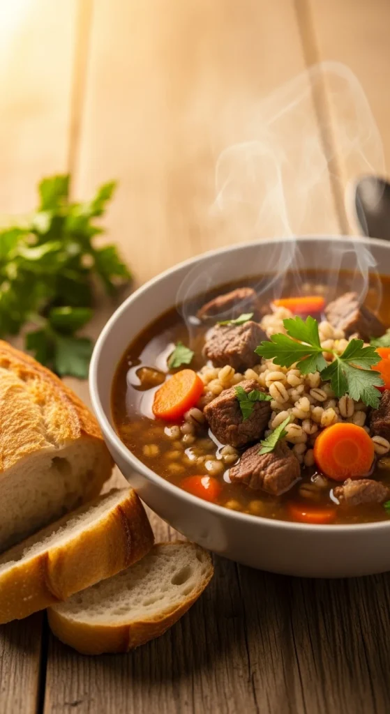 15. Slow-Cooker Beef and Barley Soup