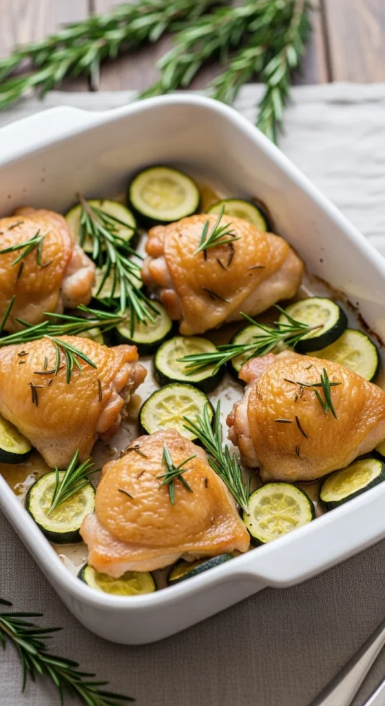 16. Baked Chicken with Rosemary and Zucchini
