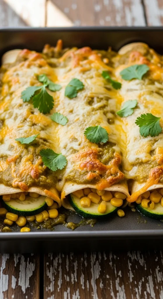 16. Corn and Zucchini Enchiladas