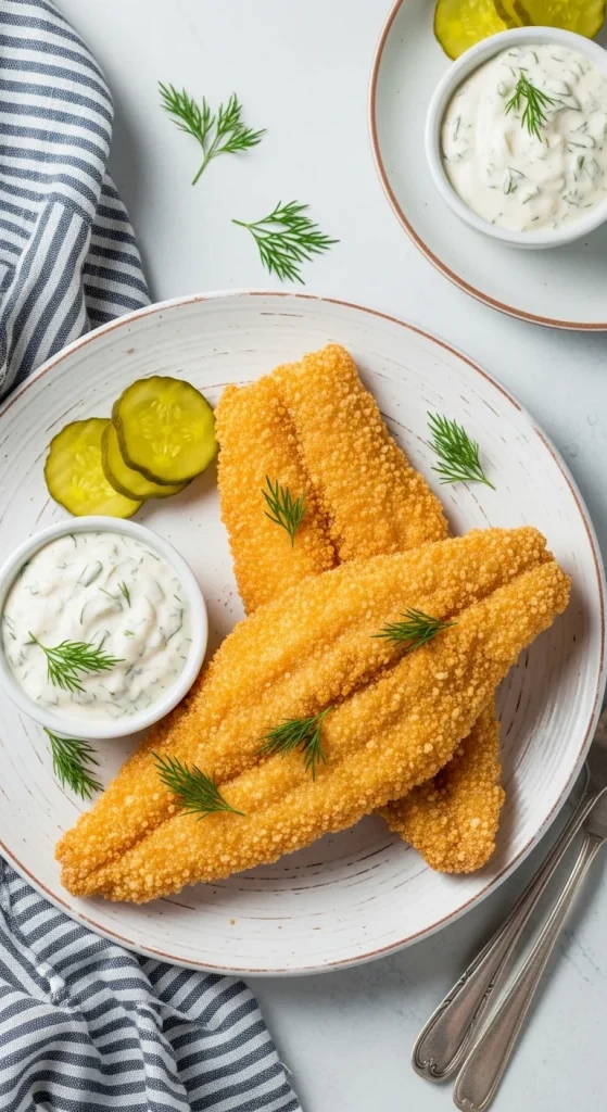 16. Fried Flounder with Tartar Sauce