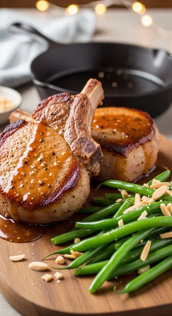 16. Pork Chops with Green Beans