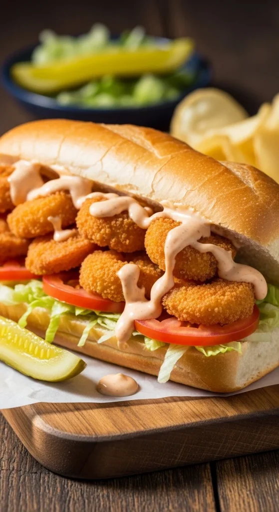 16. Shrimp Po’ Boy Sandwich