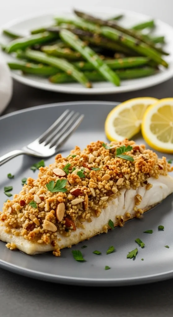 17. Baked Trout with Almond Crust