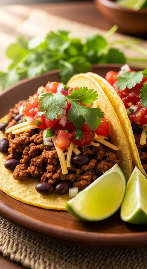 17. Beef and Black Bean Tacos