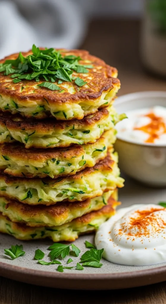 17. Cheesy Zucchini Fritters