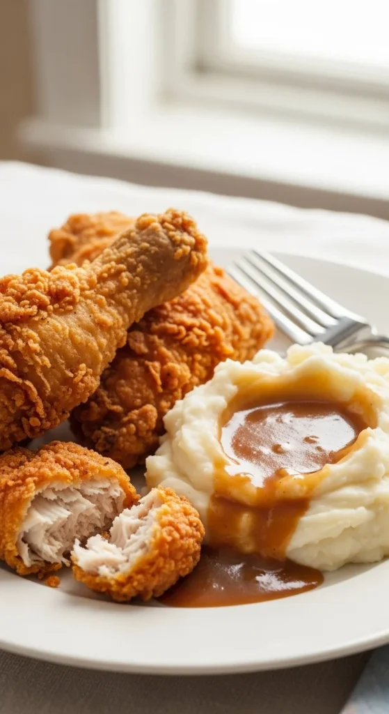 17. Fried Chicken with Mashed Potatoes