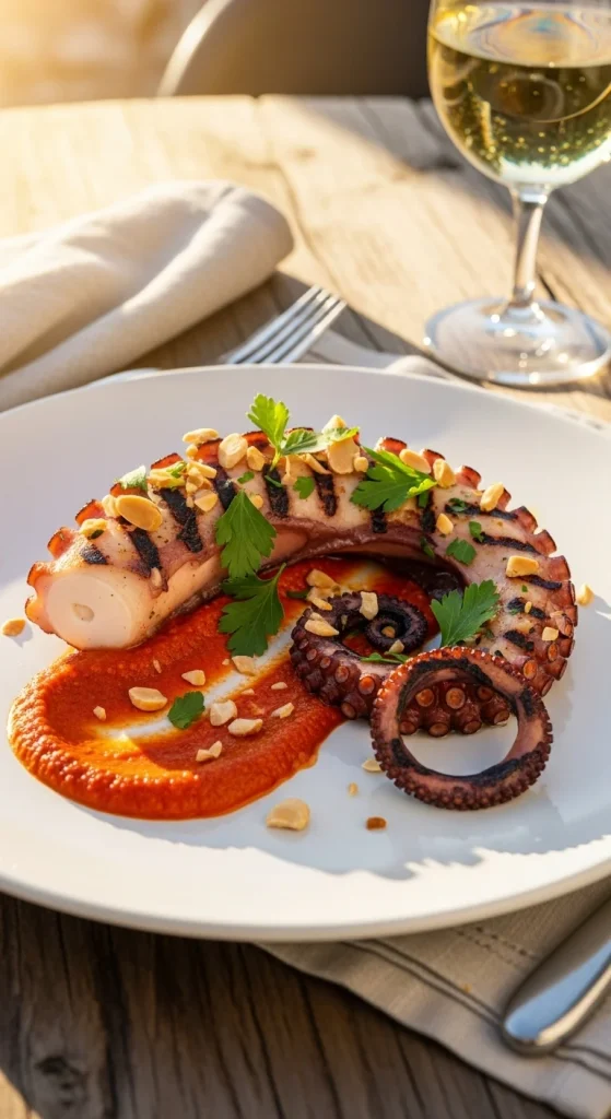 17. Grilled Octopus with Romesco Sauce