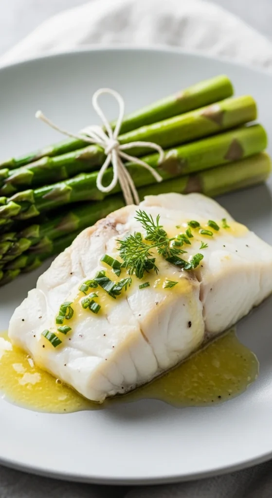 17. Halibut with Asparagus