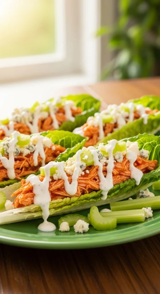 17. Keto Buffalo Chicken Lettuce Wraps