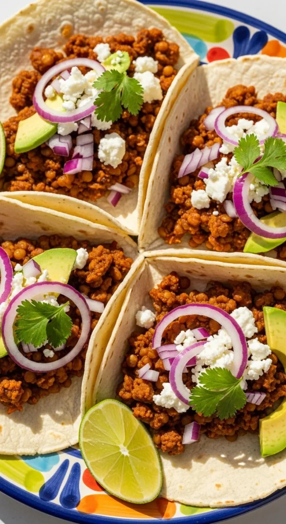 17. Lentil and Chorizo Tacos
