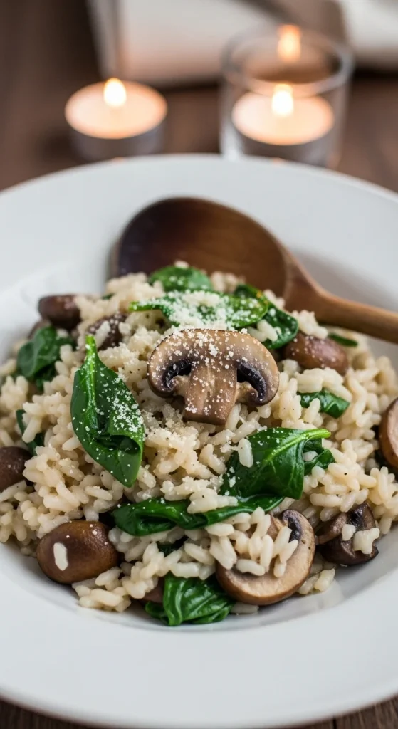 17. Mushroom and Spinach Risotto