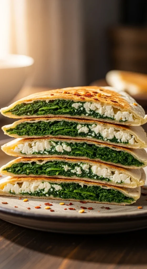 17. Spinach and Feta Quesadillas