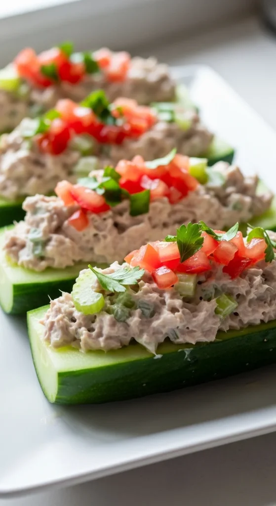 17. Tuna Cucumber Boats