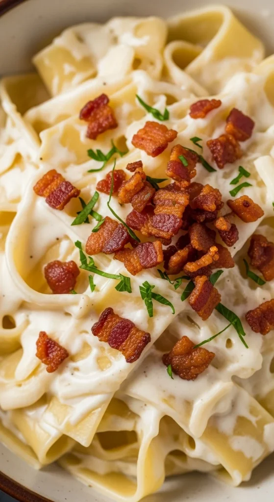 18. Bacon Alfredo Fettuccine
