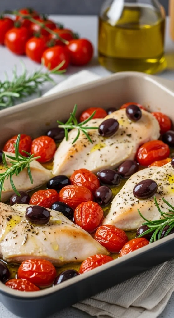 18. Baked Chicken with Tomatoes and Olives 