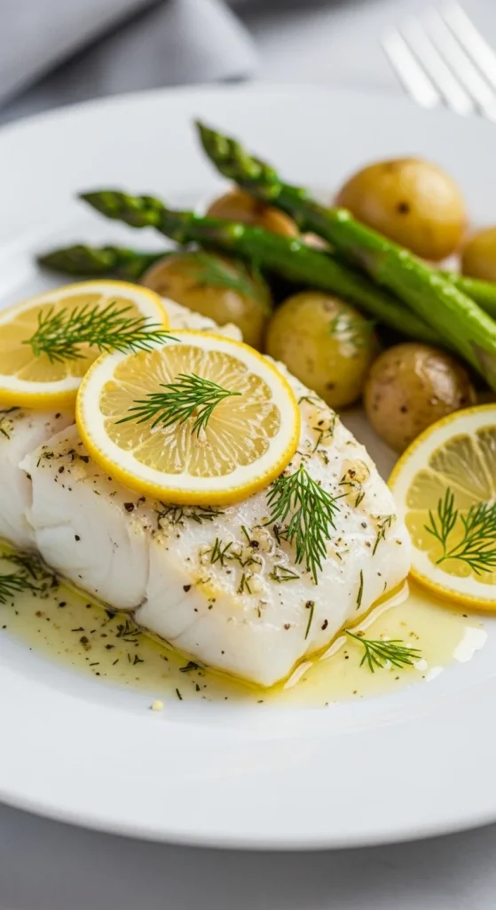 18. Baked Cod with Lemon and Dill