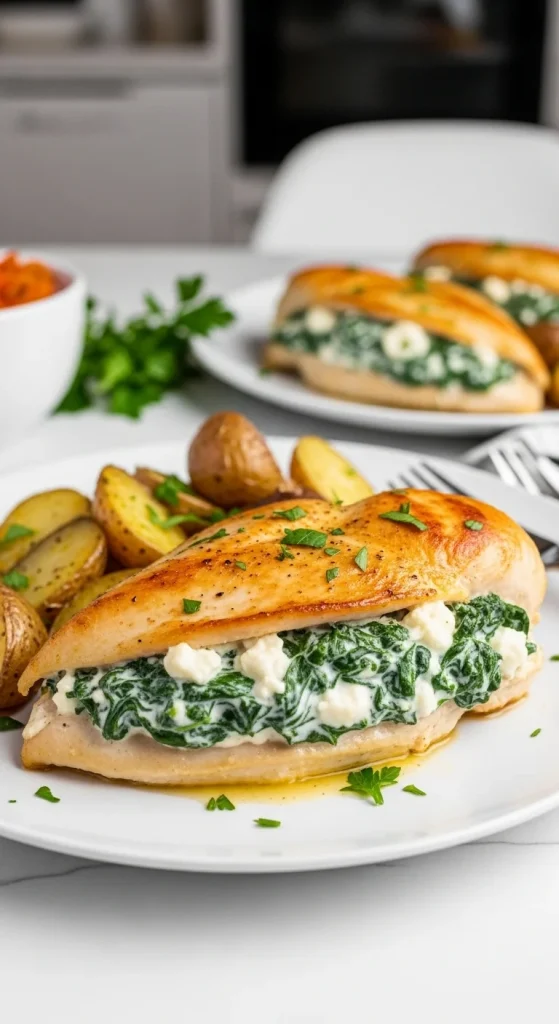 18. Creamy Spinach Stuffed Chicken