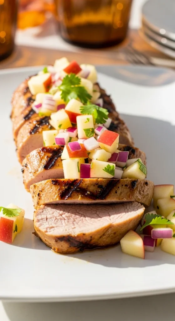 18. Grilled Pork Tenderloin with Apple Salsa