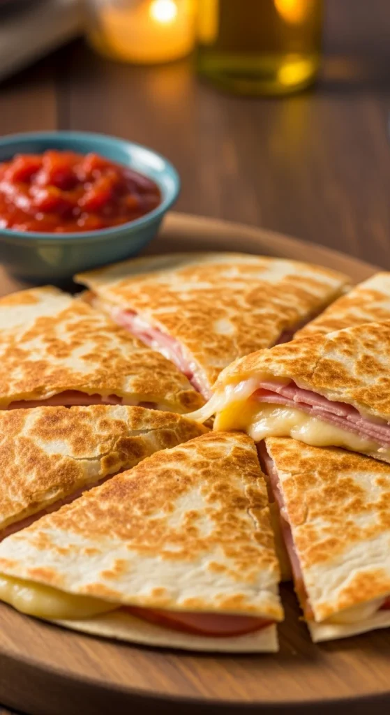 18. Ham and Cheese Quesadillas