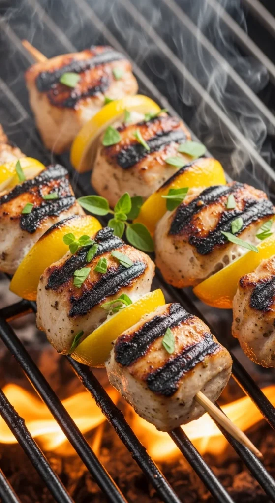 18. Lemon Garlic Chicken Skewers