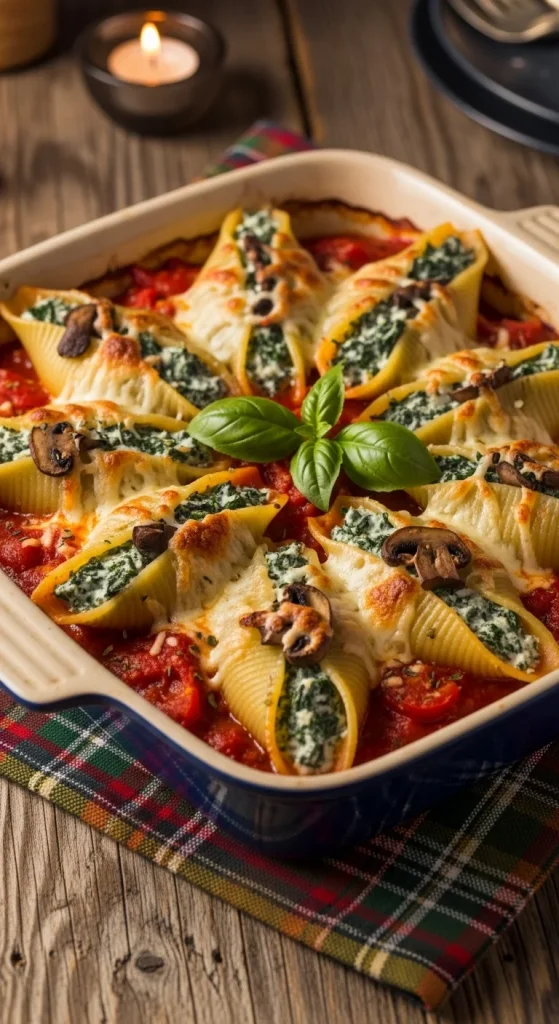18. Mushroom and Spinach Stuffed Shells