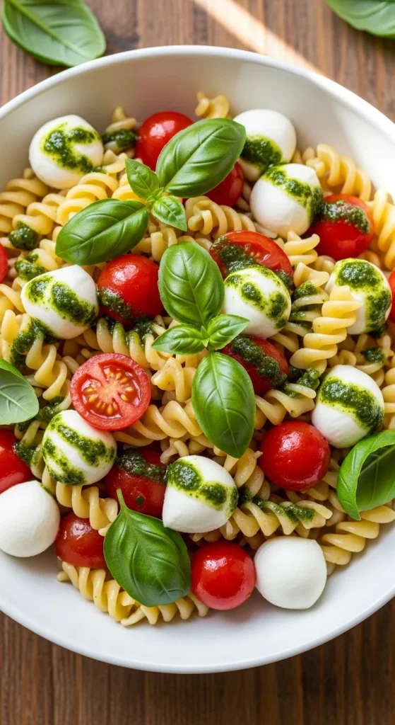 19. Caprese Pasta Salad (Warm Version)