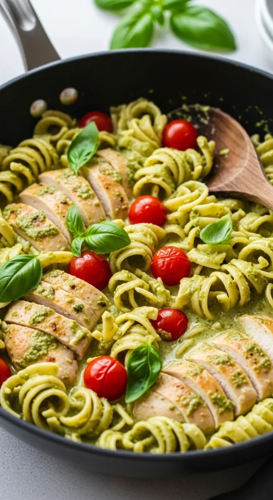 19. Creamy Pesto Chicken Pasta