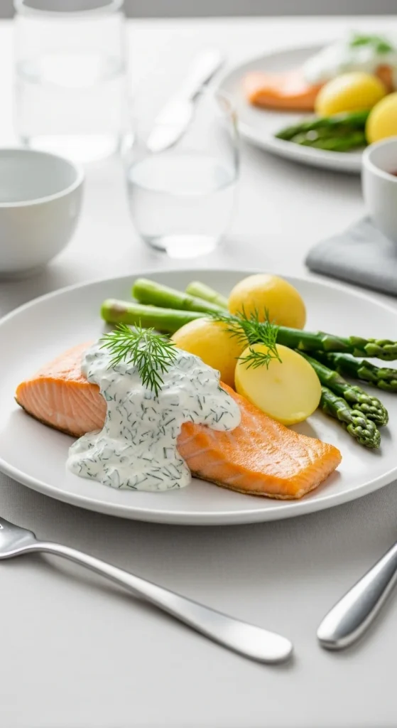 19. Swedish Salmon with Dill Sauce