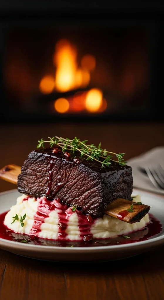 2. Braised Short Ribs with Red Wine Reduction