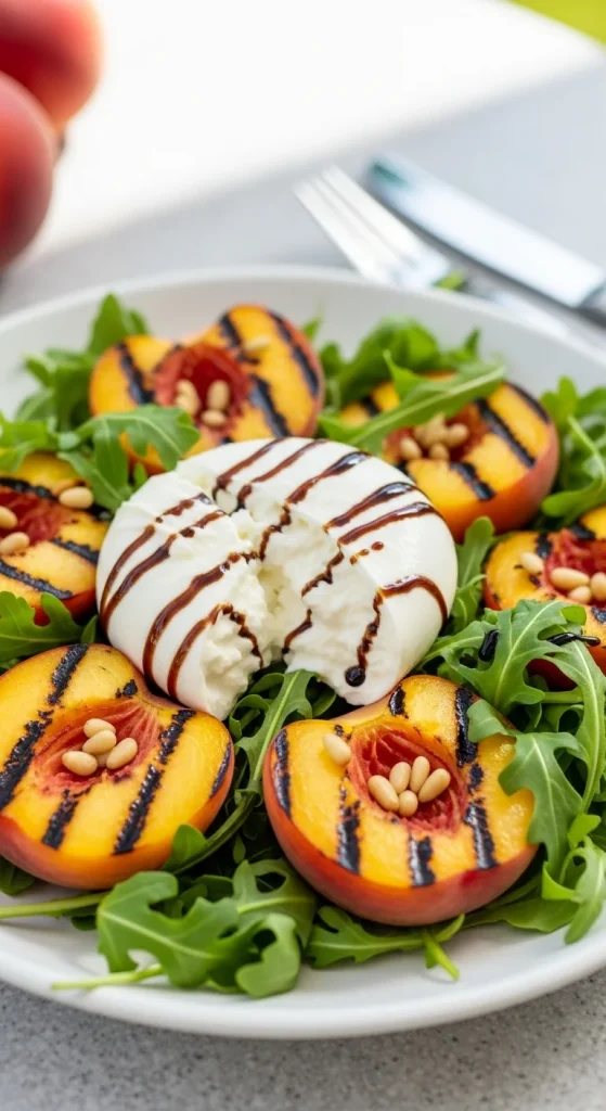 2. Grilled Peach and Burrata Salad
