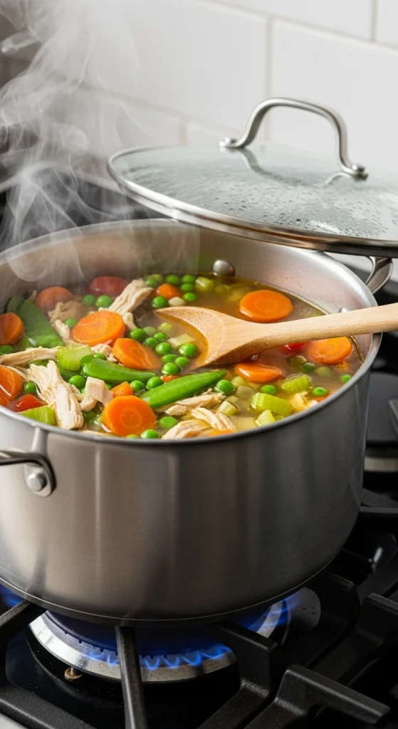 2. Hearty Chicken and Veggie Soup Soul-Soothing Classic