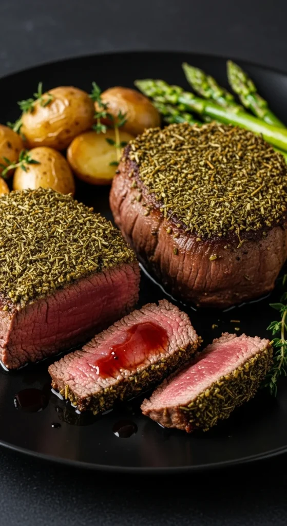 2. Herb-Crusted Filet Mignon