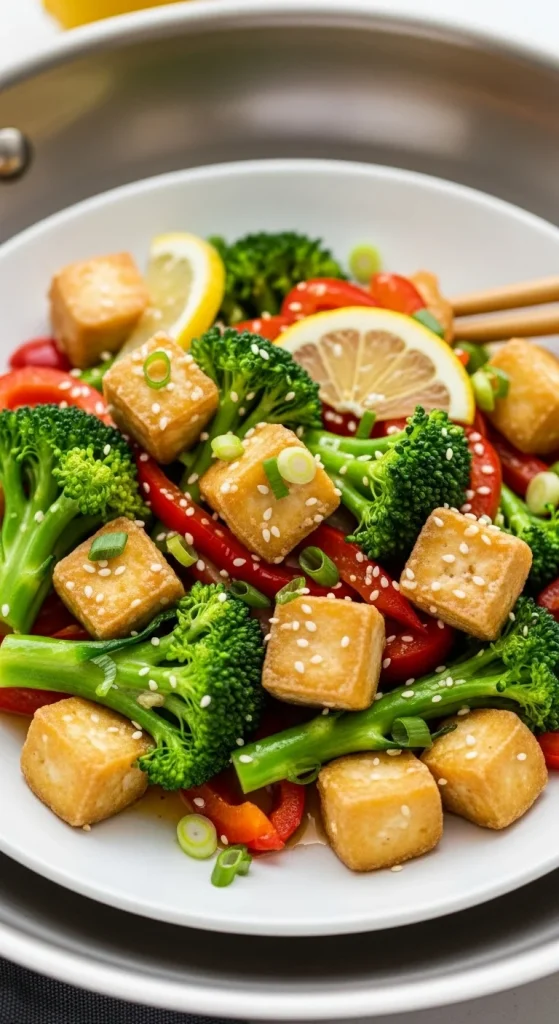 2. Lemon Garlic Tofu Stir-Fry