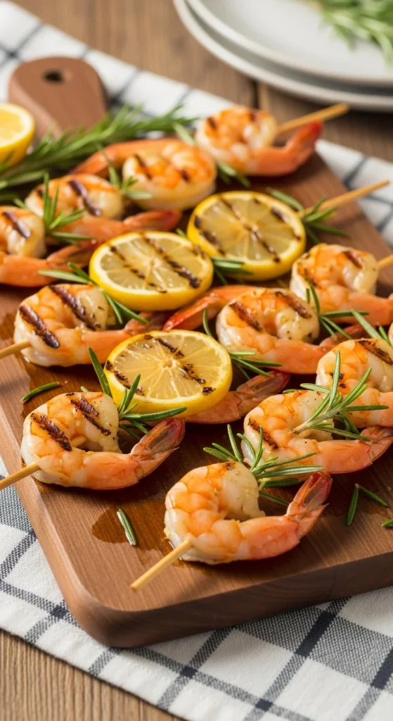 2. Lemon Herb Grilled Shrimp Skewers