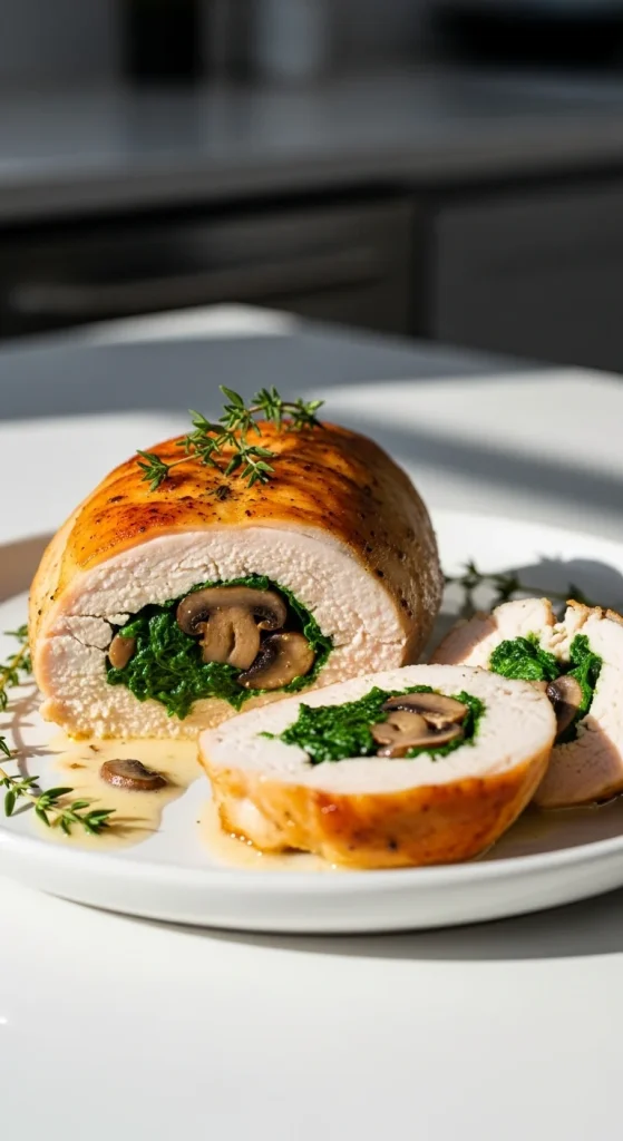 2. Mushroom and Spinach Stuffed Chicken Breast