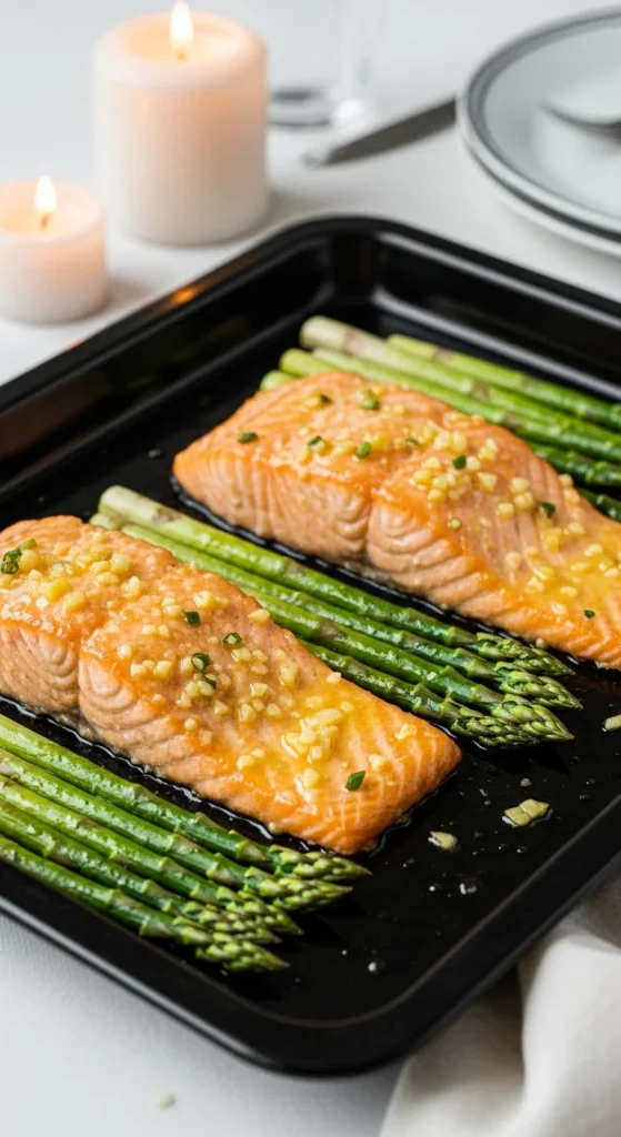 2. One-Pan Lemon Garlic Salmon with Asparagus
