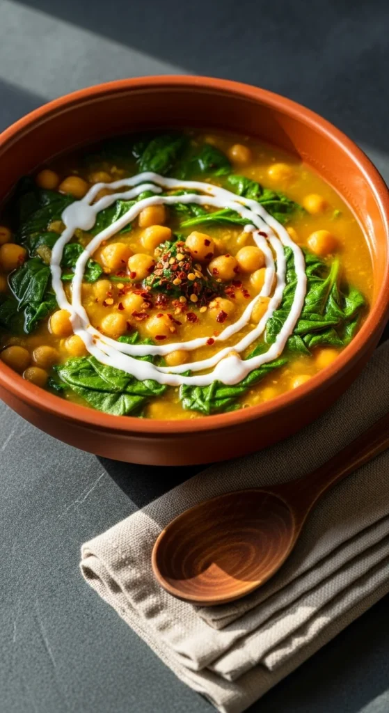 2. Spiced Chickpea and Spinach Stew