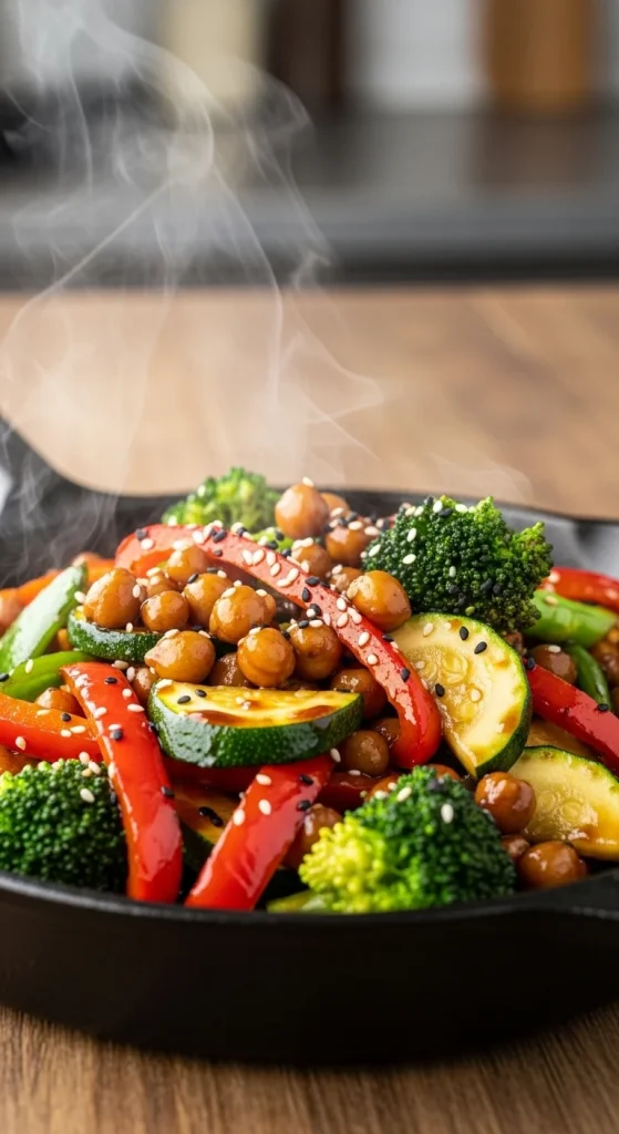 2. Spicy Chickpea Veggie Stir-Fry