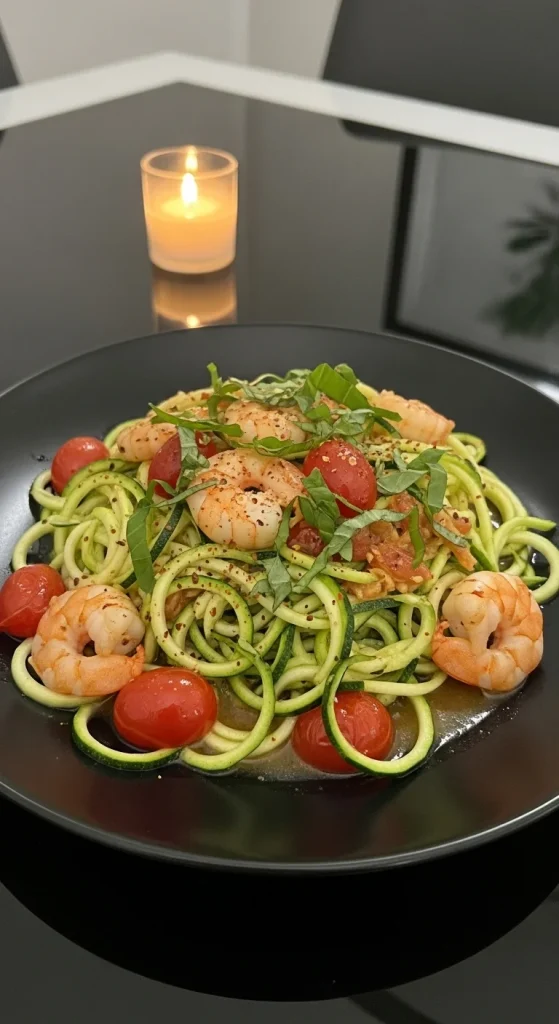 2. Spicy Shrimp Zucchini Noodles