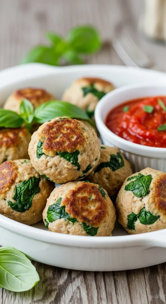 20. Baked Turkey and Spinach Meatballs