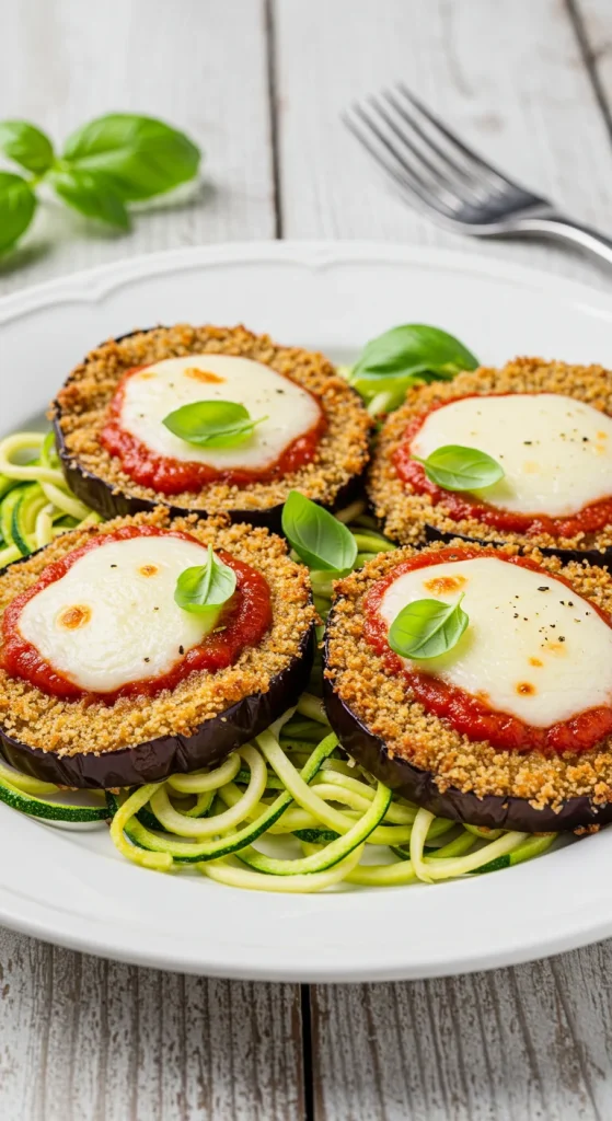 20. Eggplant Parmesan with Zucchini Noodles