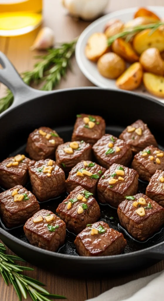20. Garlic Butter Herb Steak Bites
