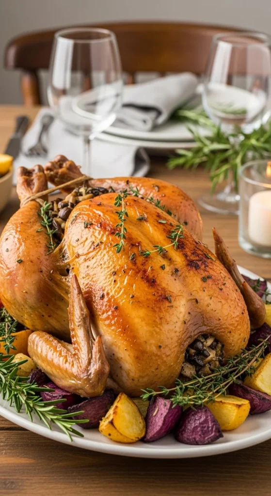 20. Mushroom and Herb Roast Chicken