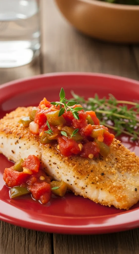 20. Pan-Seared Redfish with Creole Sauce
