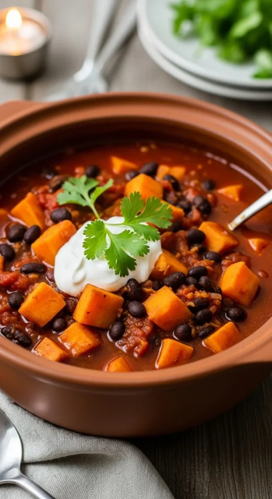 20. Sweet Potato and Black Bean Chili