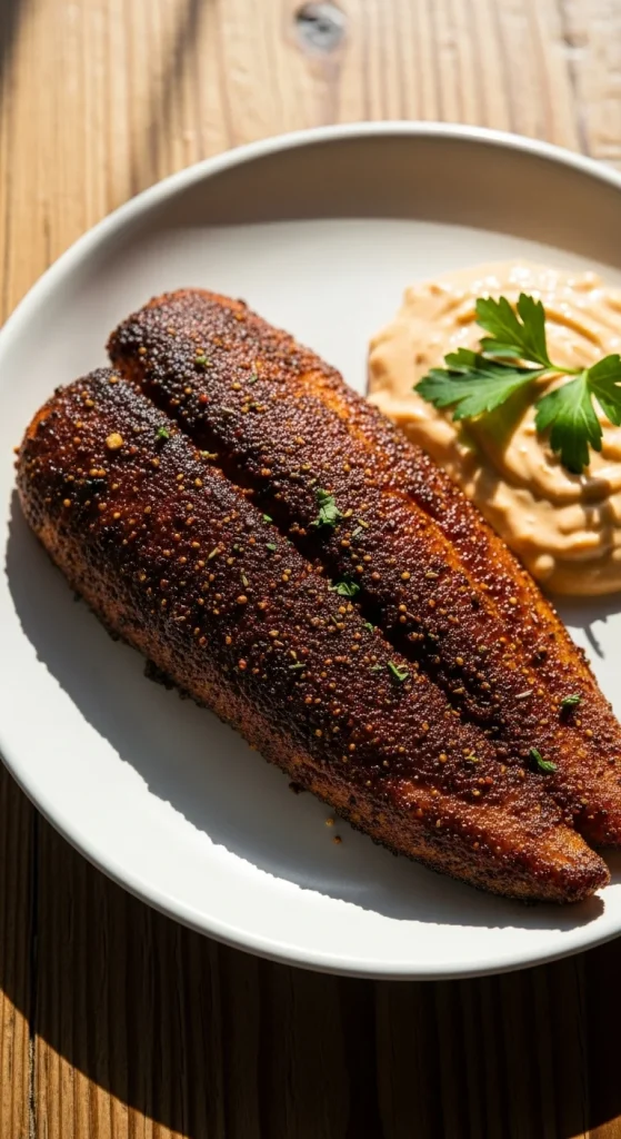 21. Blackened Catfish with Remoulade