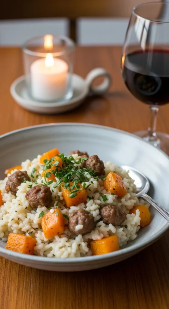 21. Butternut Squash and Sausage Risotto