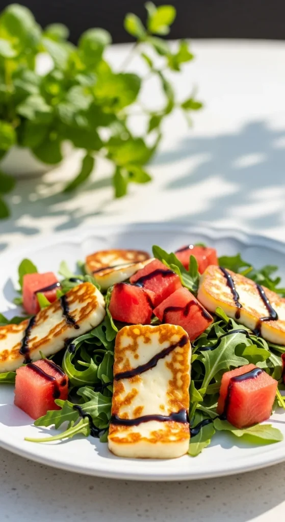 21. Grilled Halloumi and Watermelon Salad