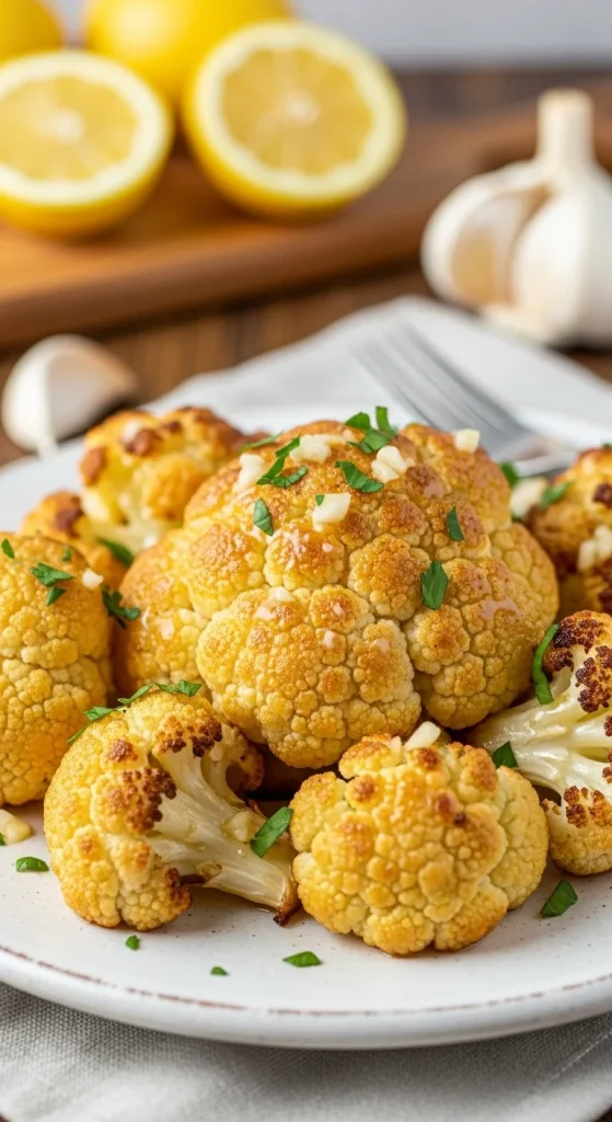 21. Lemon Garlic Roasted Cauliflower
